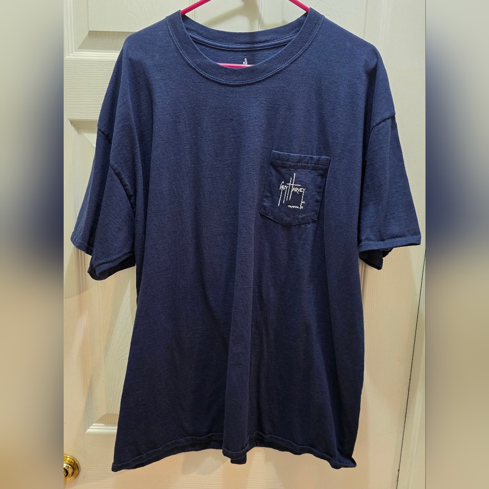 Guy Harvey 2xl Blue Pocket Tee
